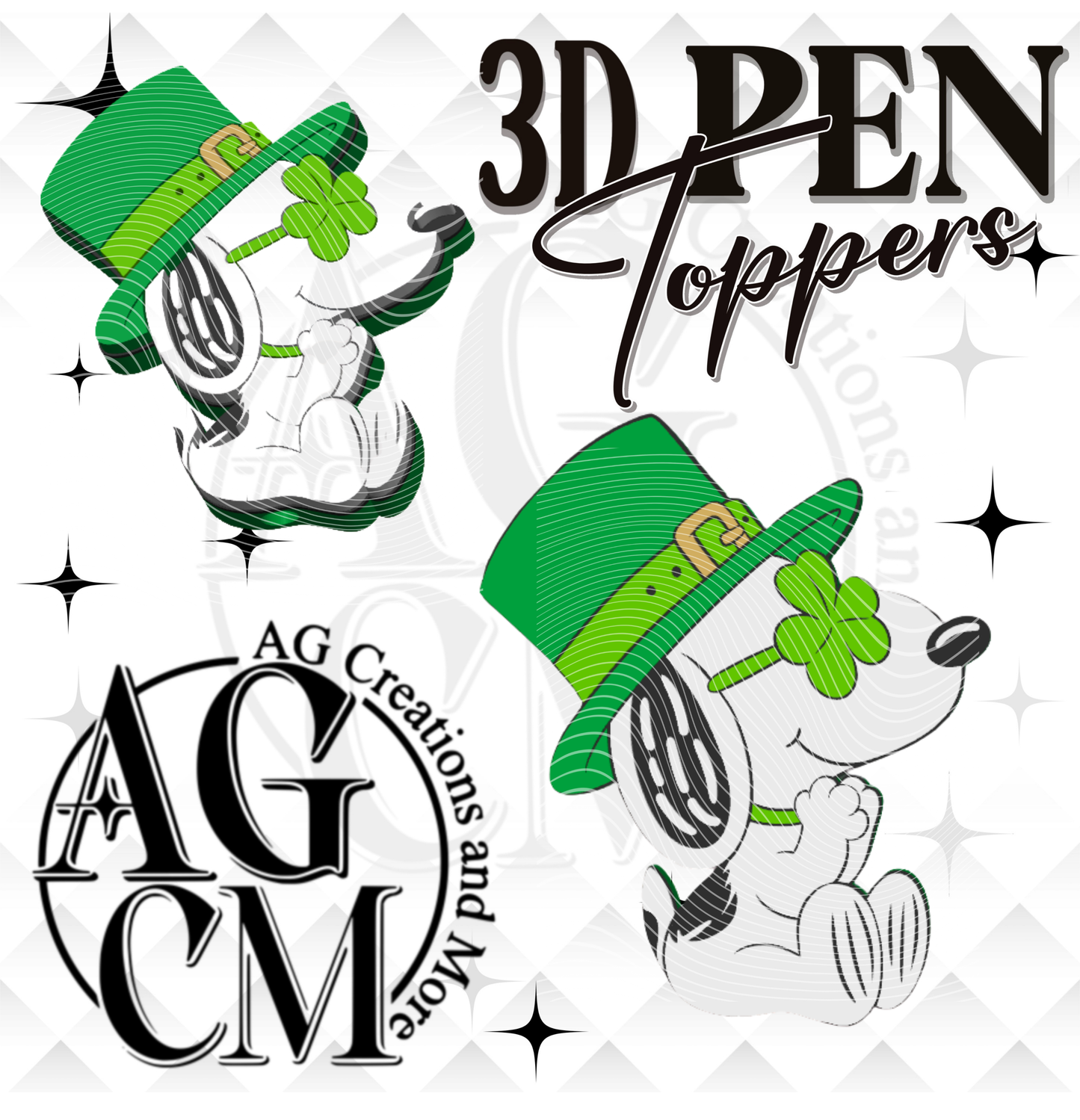Puppy Shamrock Pen Toppers (wholesale)