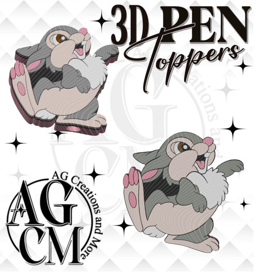 Rabbit 3D pen Toppers 3MF File