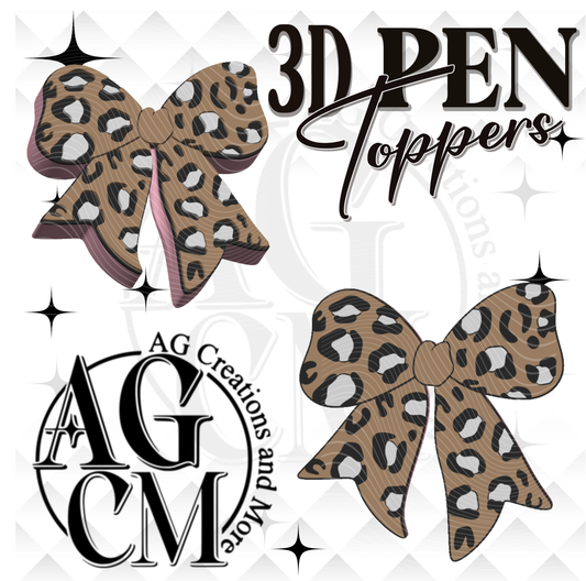 Leopard bow Pen Toppers (wholesale)
