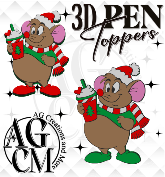 Christmas Mouse 3D Pen Toppers (wholesale)
