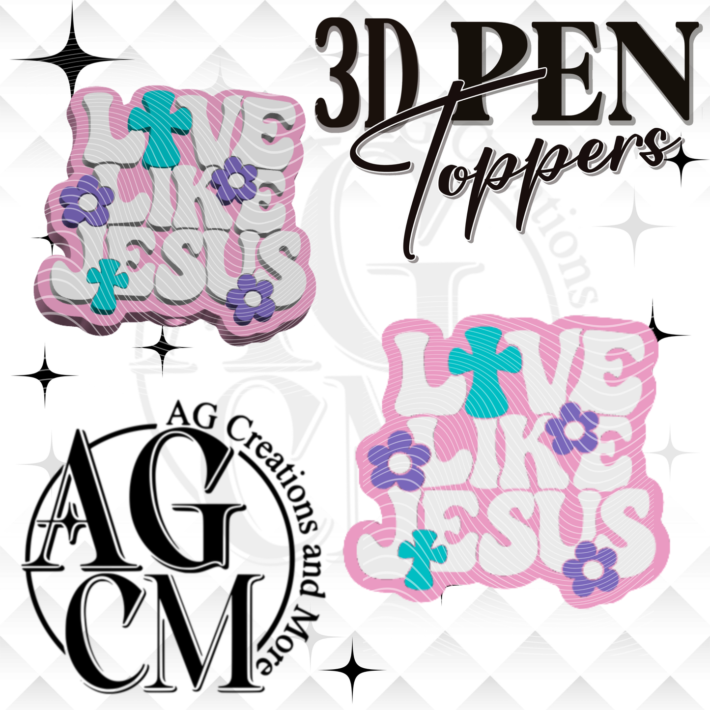 Love like Jesus Pen Toppers 3MF File