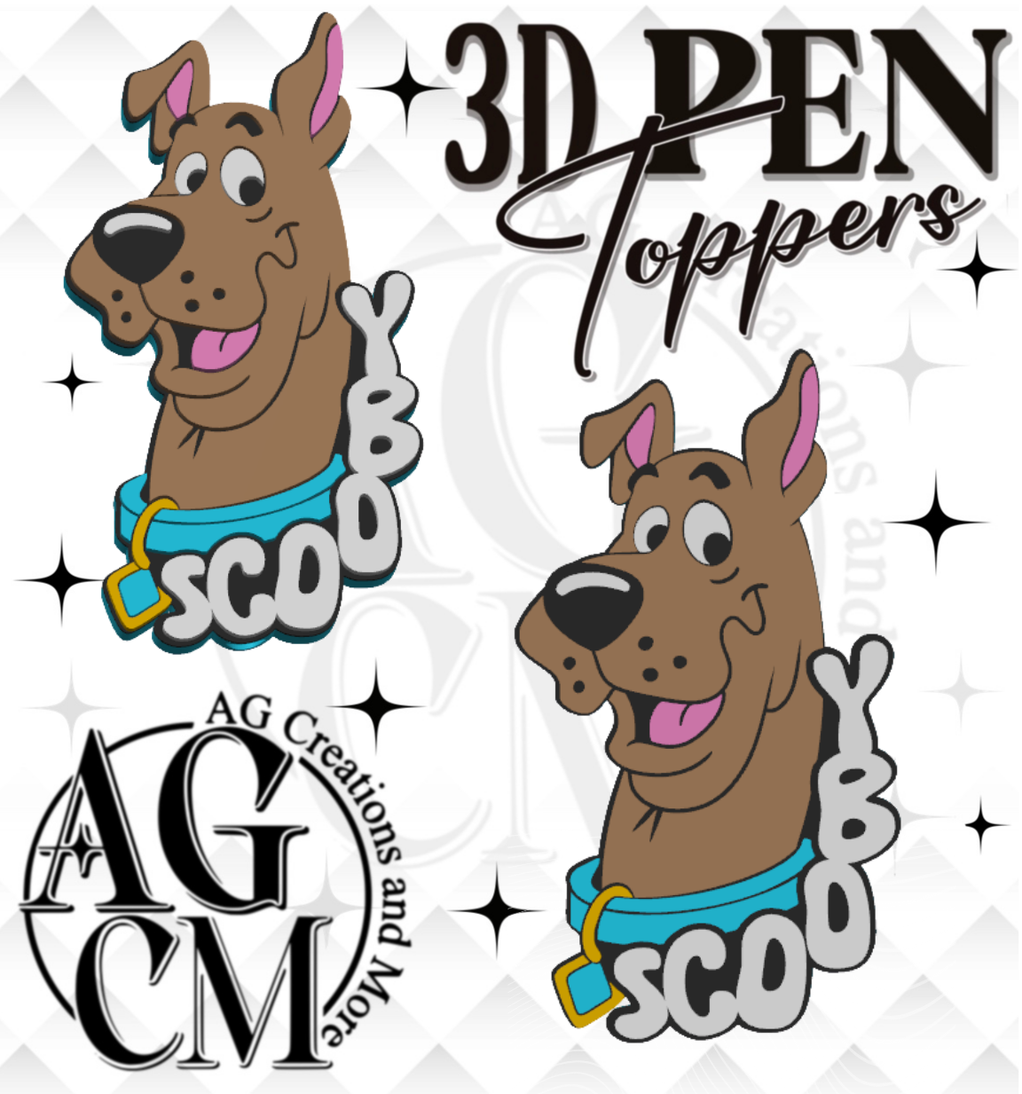 Mystery Dog 3D pen Toppers 3MF File
