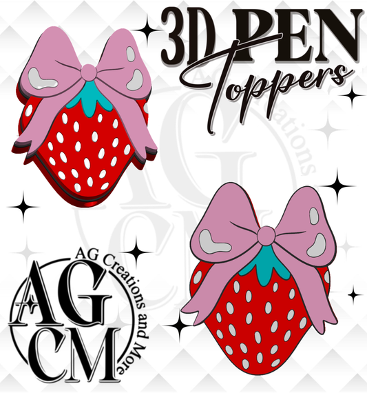 Strawberry 3D Pen Toppers (wholesale)
