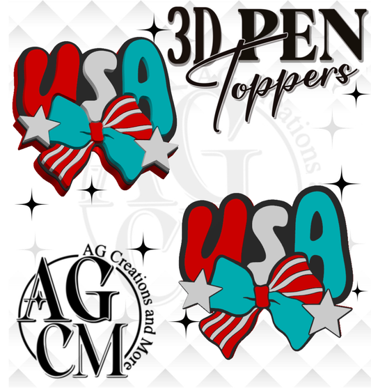 USA 3D Pen Toppers (wholesale/ singles)