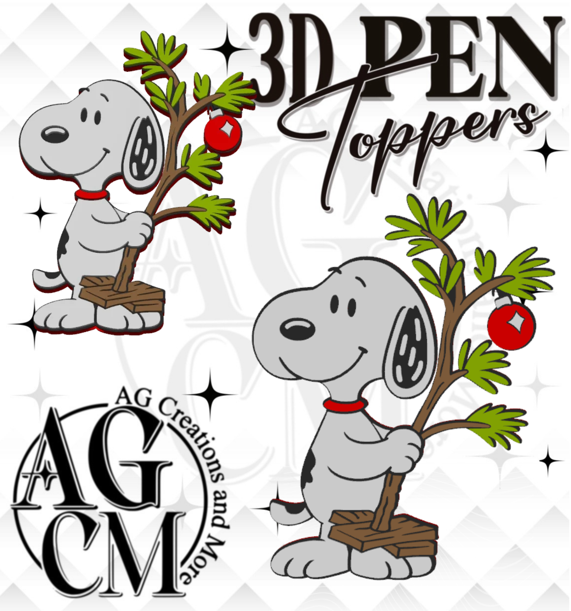 CB Christmas Pup 3D pen Toppers 3MF File