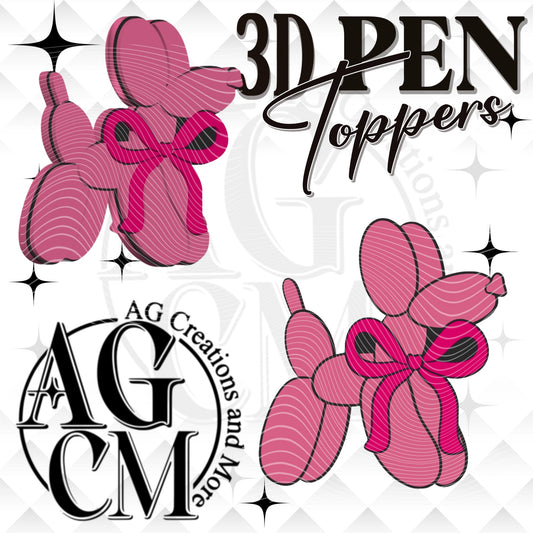 Balloon Dog 3D Pen Toppers (wholesale)