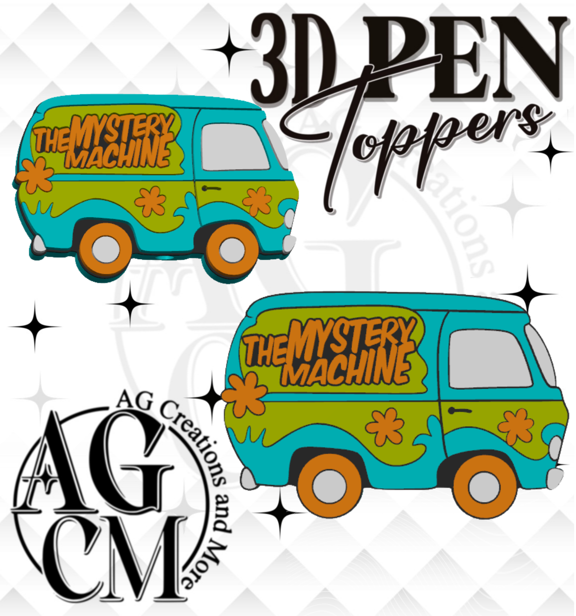 Mystery Van 3D pen Toppers 3MF File