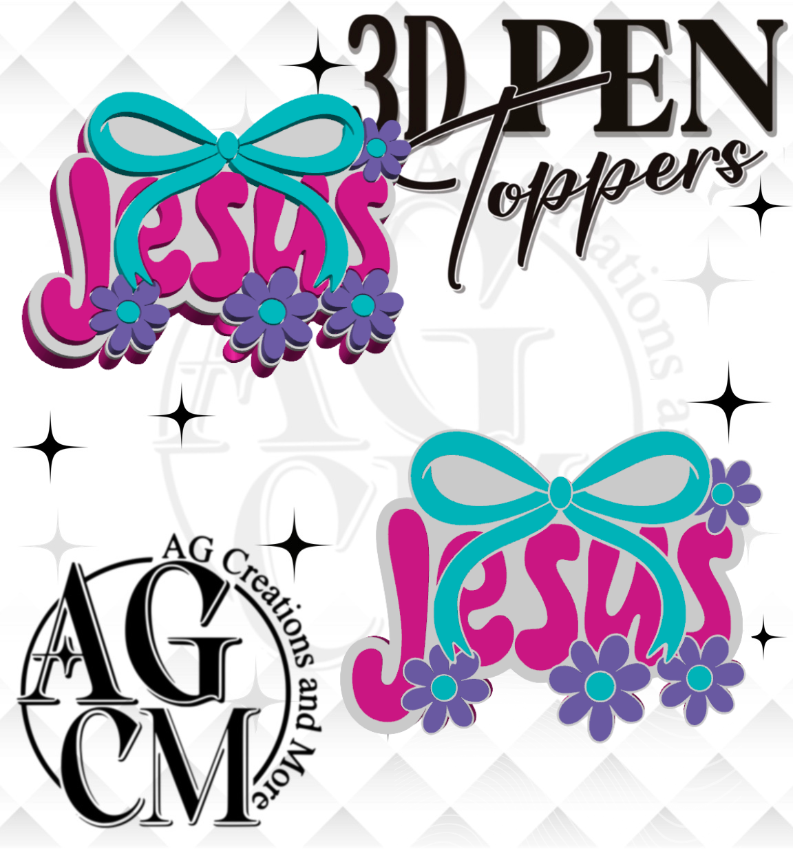 Jesus Bow 3D pen Toppers 3MF File