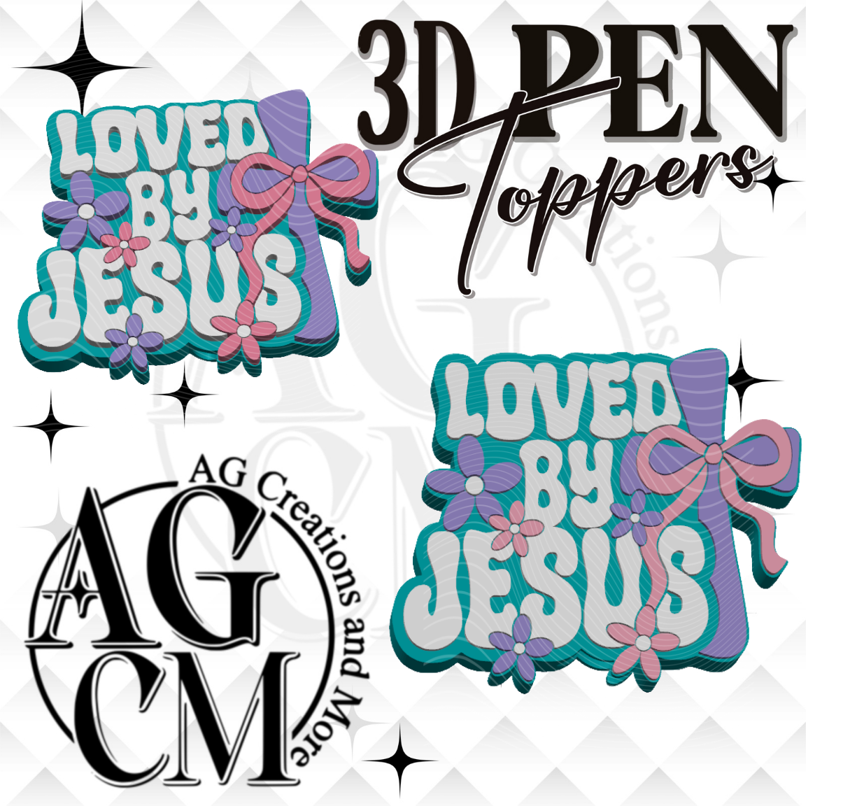 Loved By Jesus Pen Toppers 3MF File