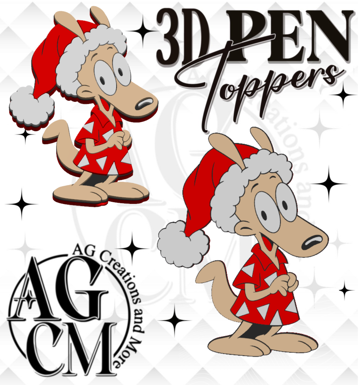 90s Wacky Wallaby 3D Pen Toppers (wholesale)