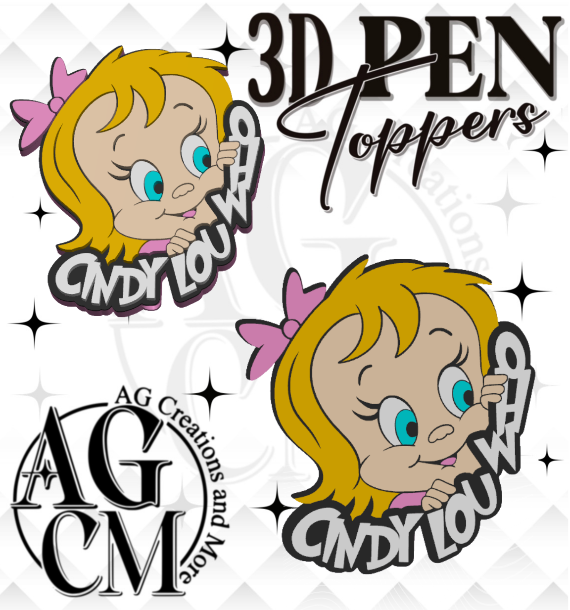 Lou 3D pen Toppers 3MF File