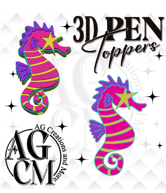 Seahorse 3D pen Toppers 3MF File