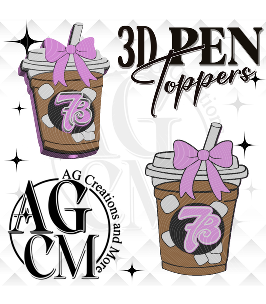 Pink Ice Coffee Drink 7B 3D Pen Toppers (wholesale)