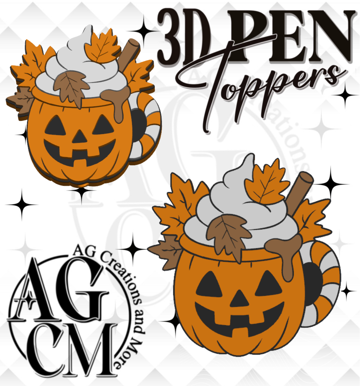 Pumpkin Spice 3D Pen Toppers (wholesale)