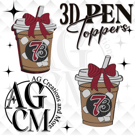 Marron Ice Coffee Drink 7B 3D Pen Toppers (wholesale)