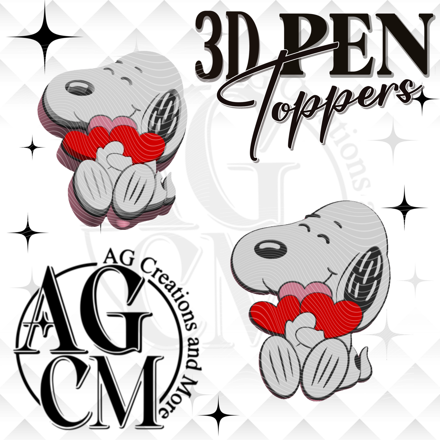 Puppy 3D Pen Toppers (wholesale)