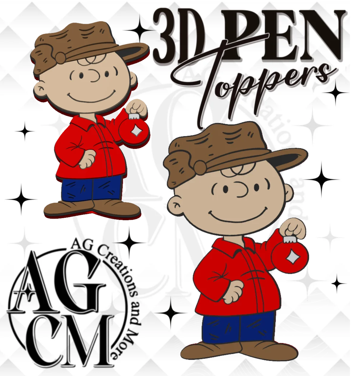 CB Christmas 3D Pen Toppers (wholesale)