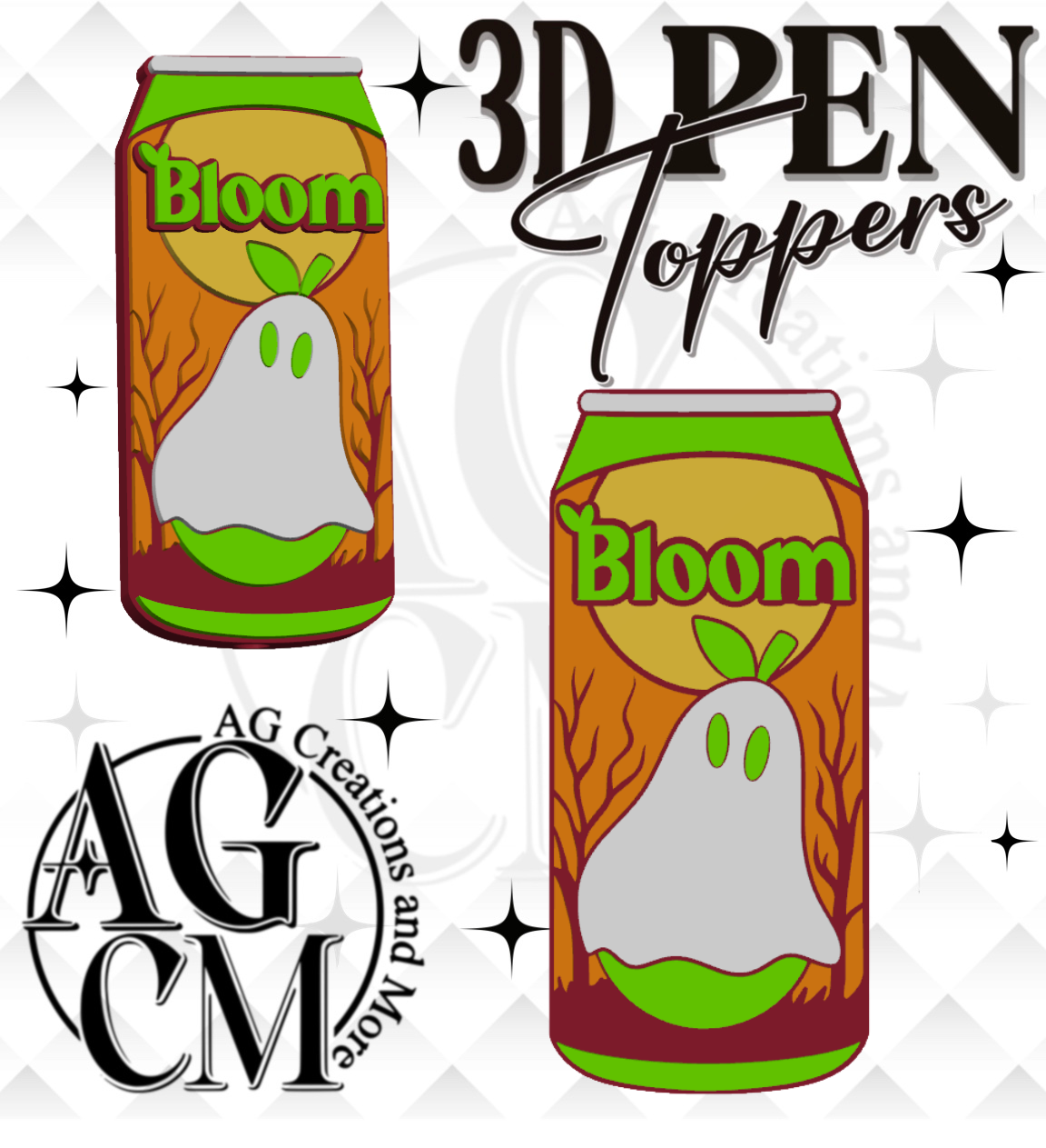 Ghost Energy Drink 3D pen Toppers 3MF File