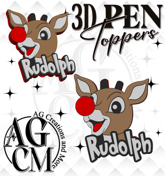 Red Nose Reindeer 3D Pen Toppers (wholesale)
