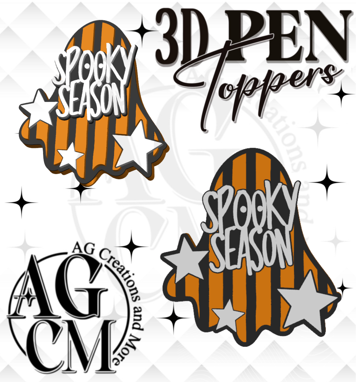 Spooky Season 3D pen Toppers 3MF File