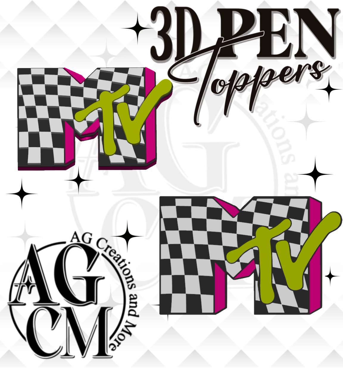 M tv 3D Pen Toppers (wholesale)