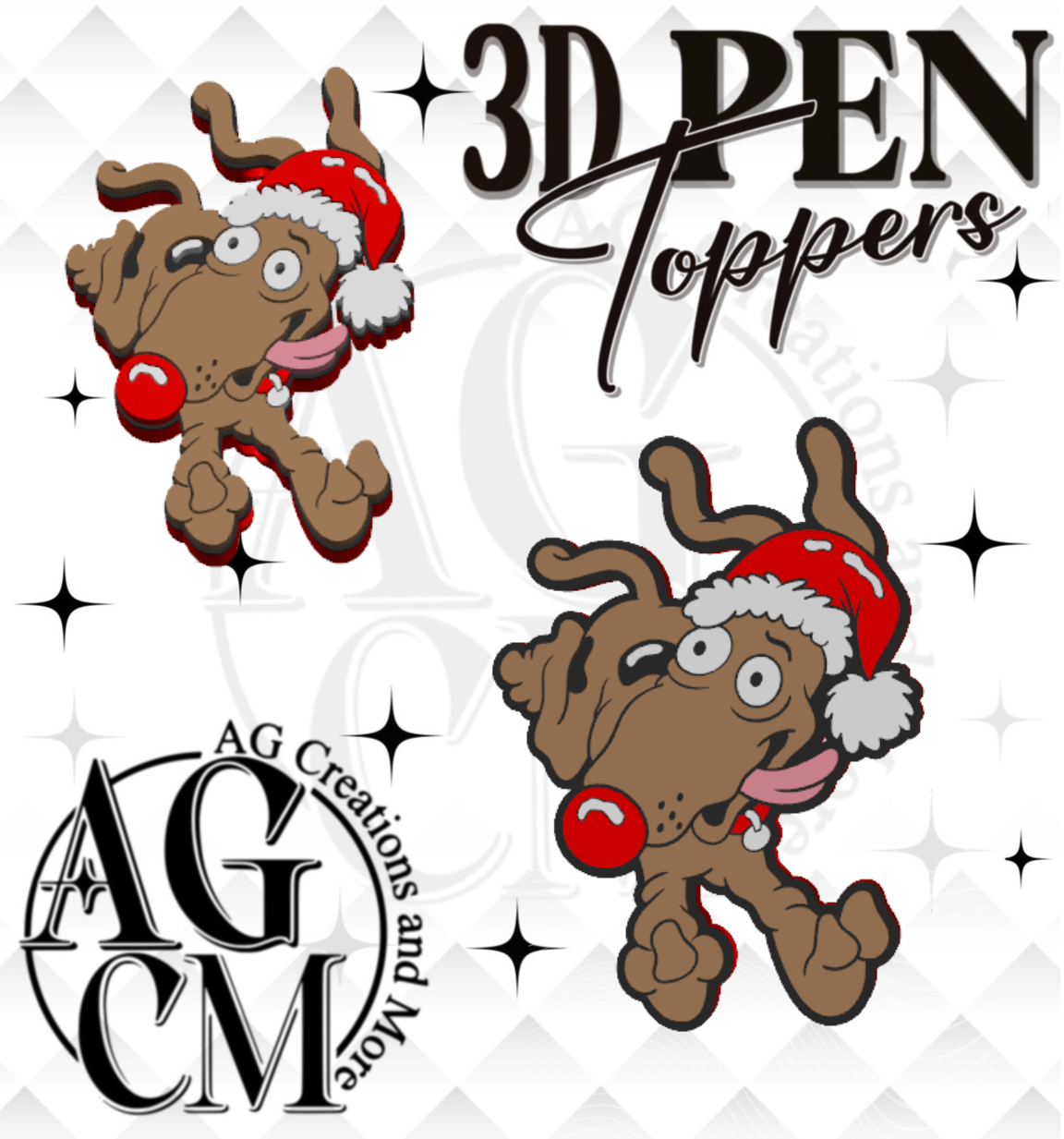 90s Dog 3D Pen Toppers (wholesale)