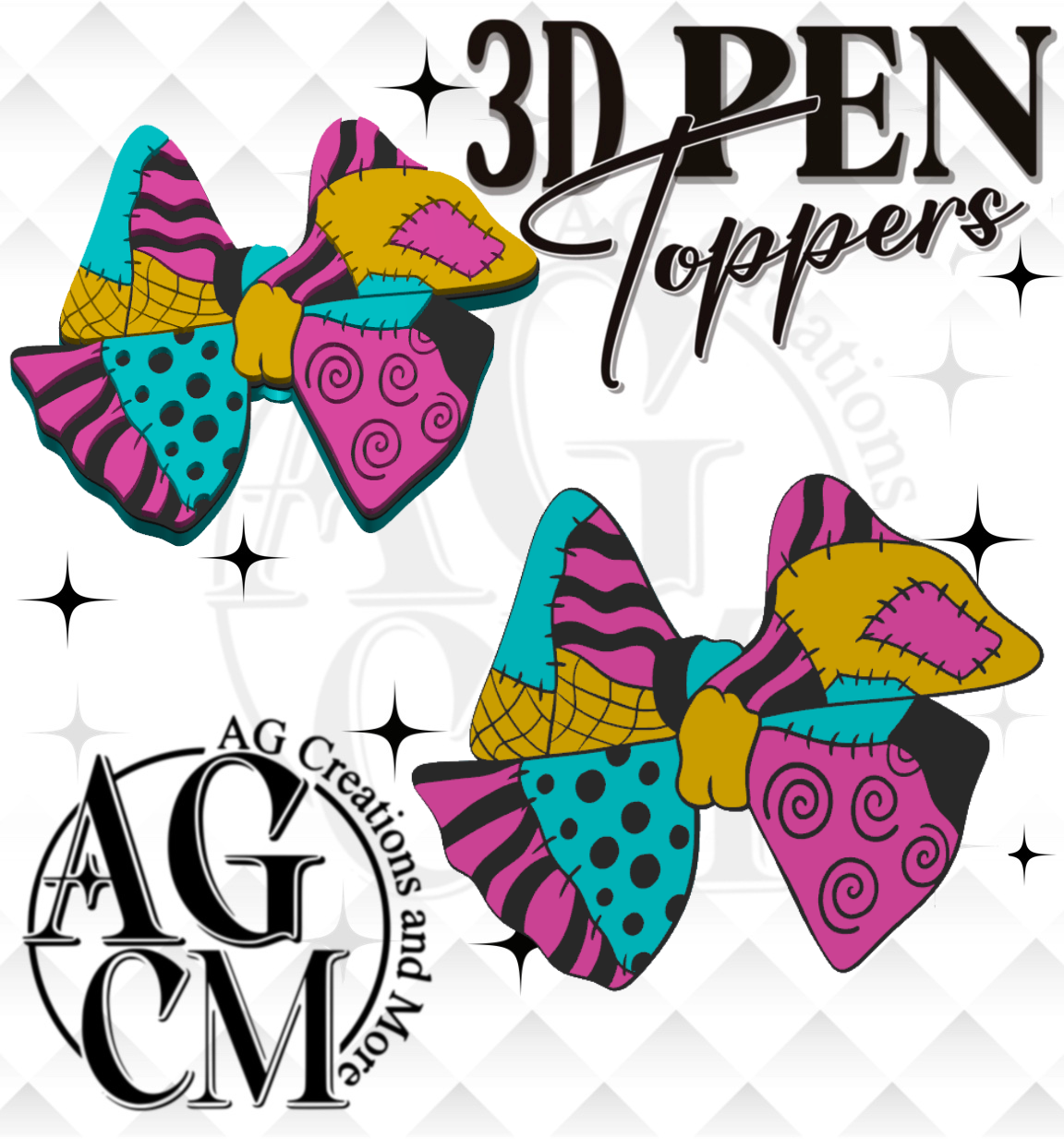 Sally Bow 3D pen Toppers 3MF File