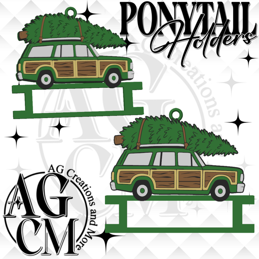 Christmas Station Wagon 3D Ponytail Holder 3MF File