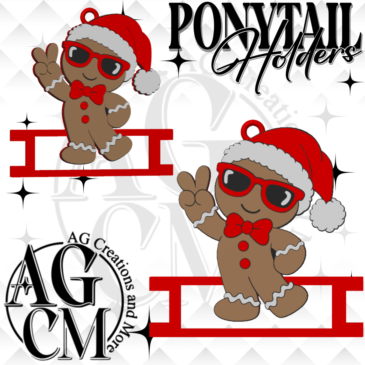 Gingerbread 3D Ponytail Holder 3MF File