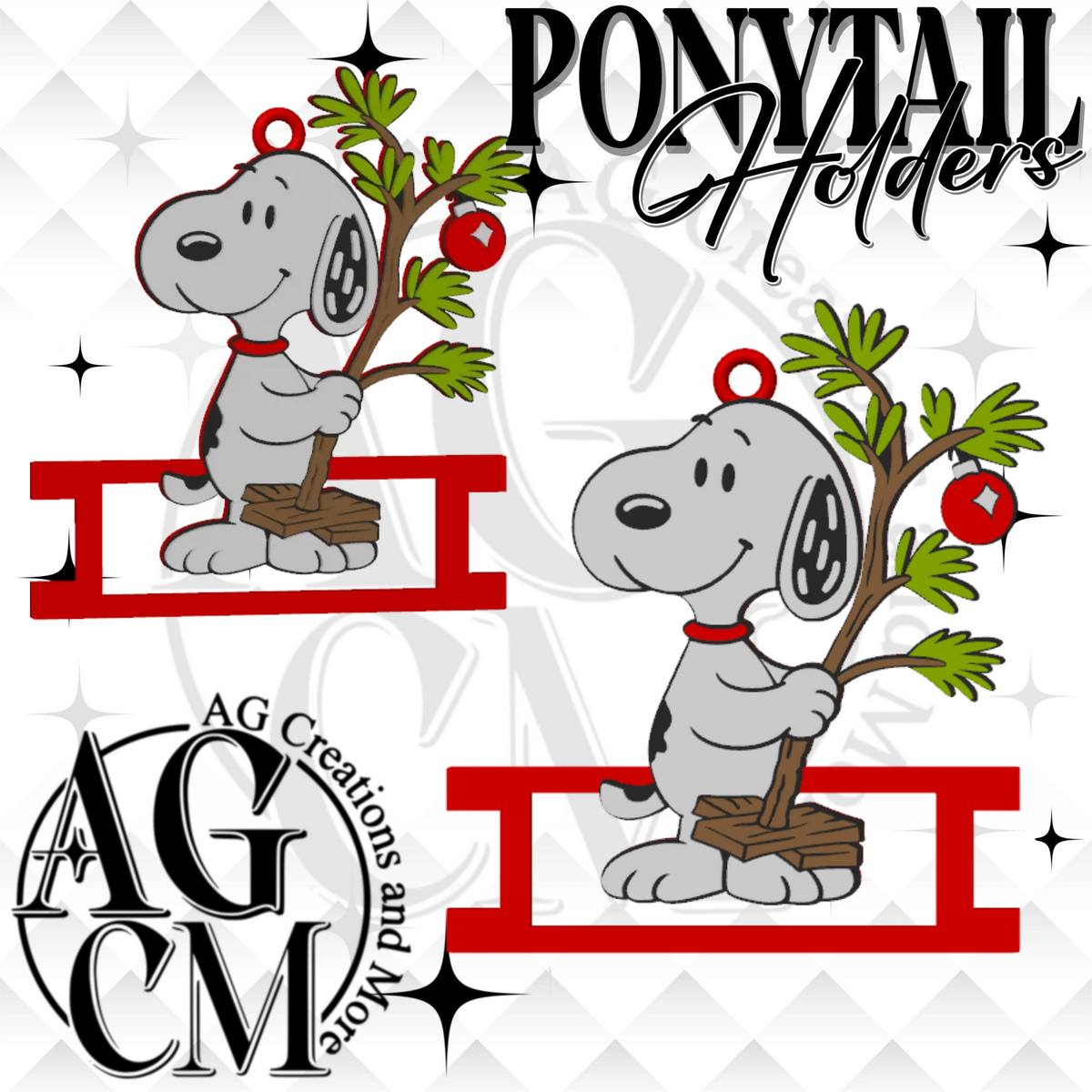 CB Christmas Pup 3D Ponytail Holder (wholesale)