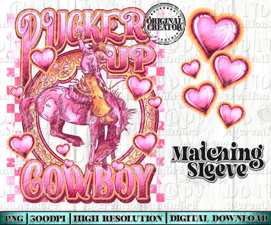 Pucker Up Cowboy Sleeve Set Digital Download