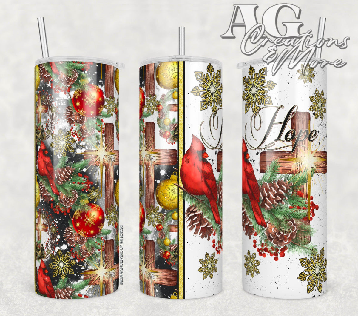 Red Cardinal Christmas Tumbler Digital File