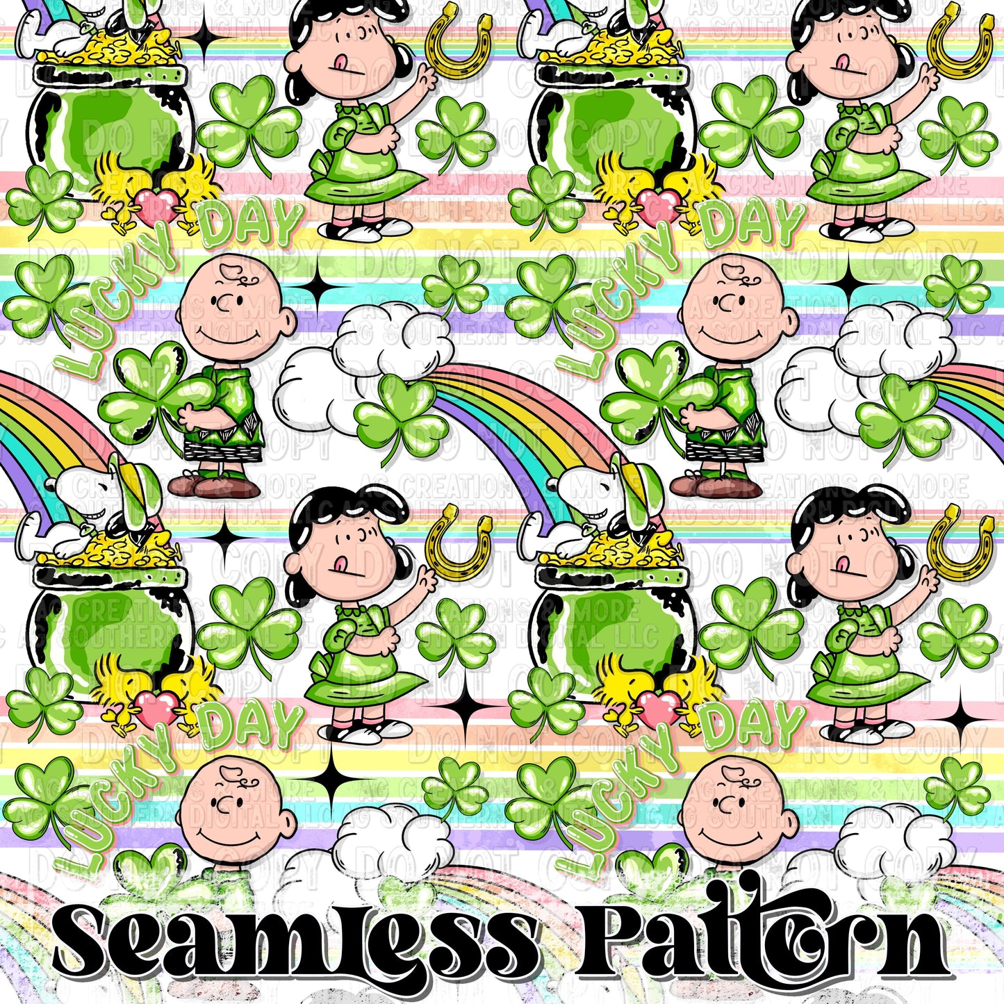 Lucky Day stripes Seamless Pattern