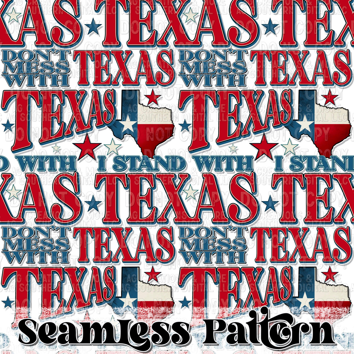 I stand with texas Seamless Pattern