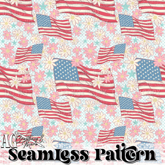 Floral america Seamless Pattern