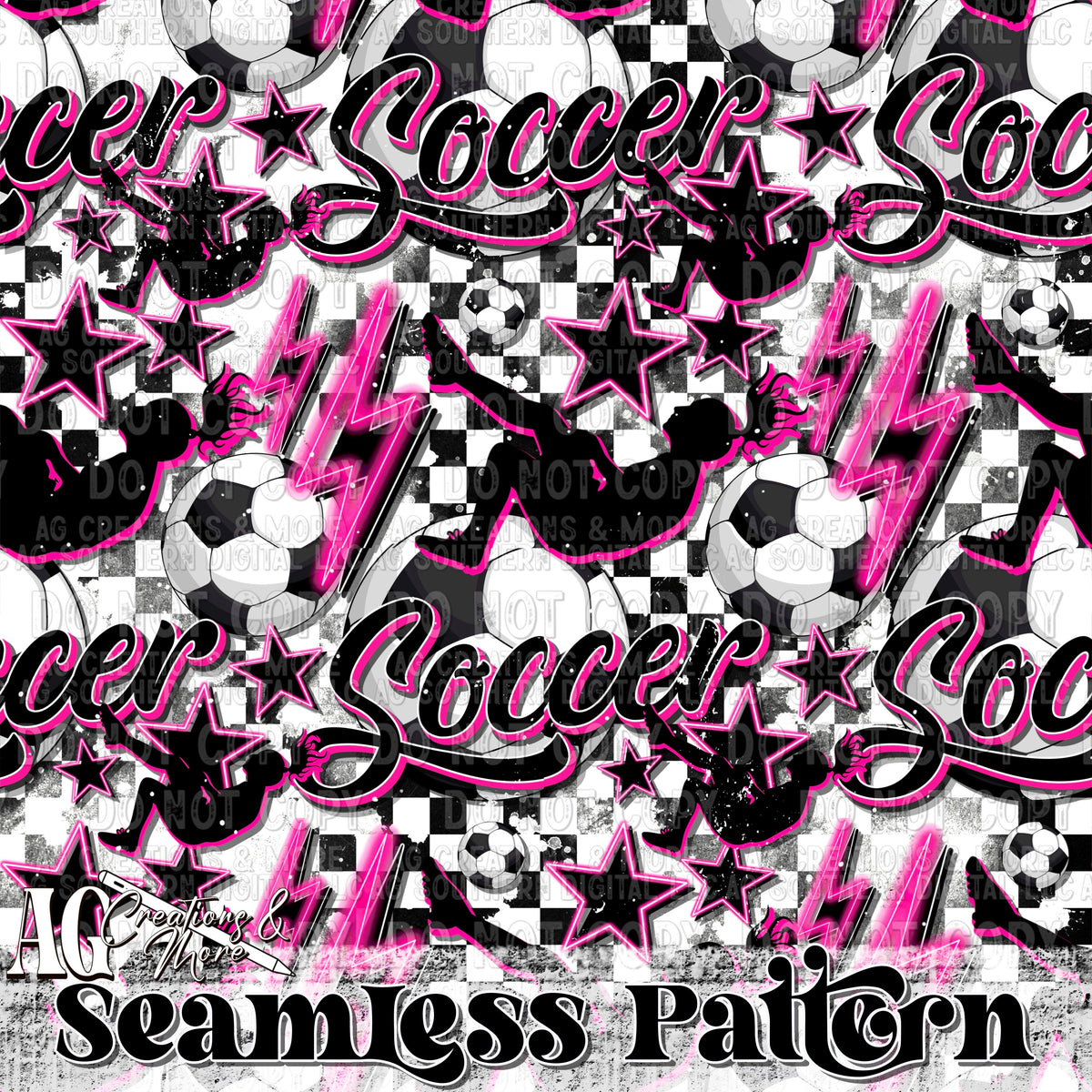 Girl soccer Seamless Pattern