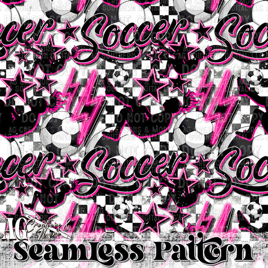 Girl soccer Seamless Pattern