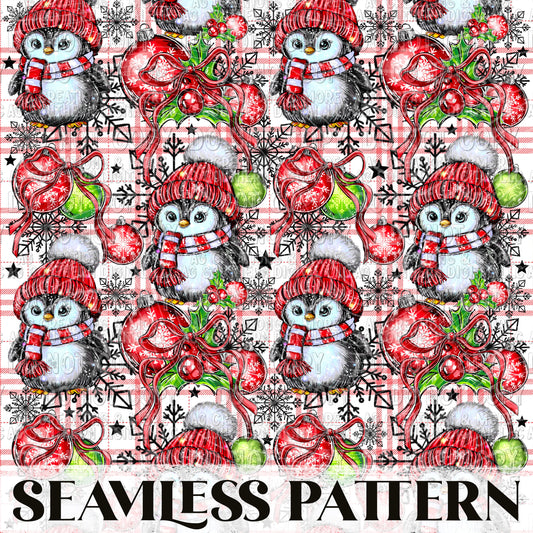 Penguin Seamless Pattern PNG