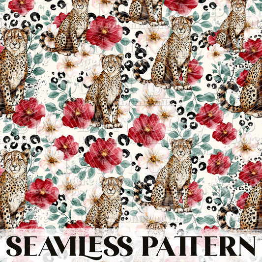 Cheetah  Seamless Pattern PNG