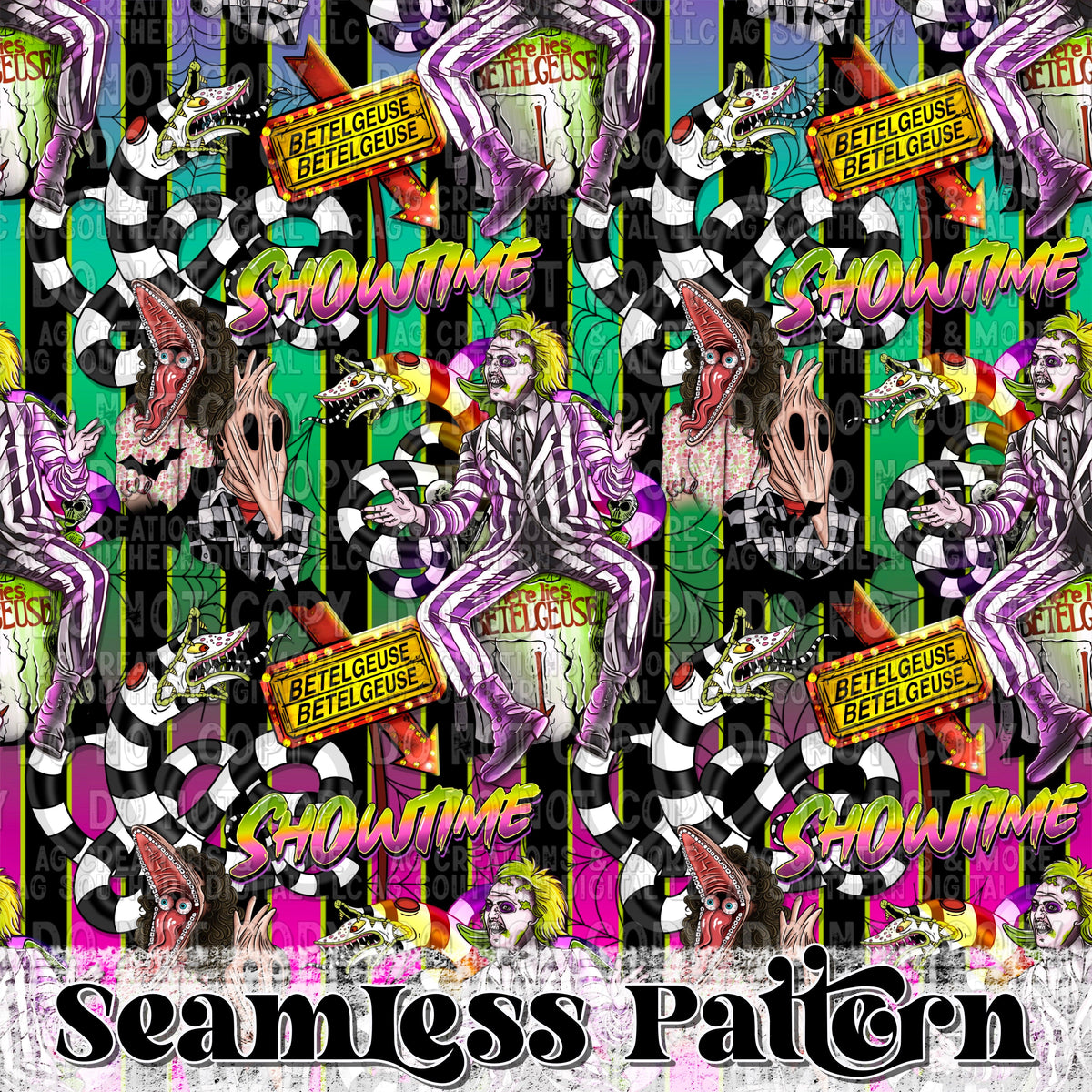 Showtime Seamless Pattern PNG