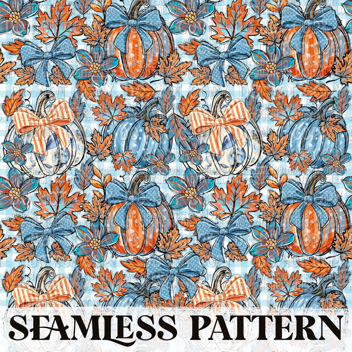 Pumpkin Spice Seamless Pattern PNG