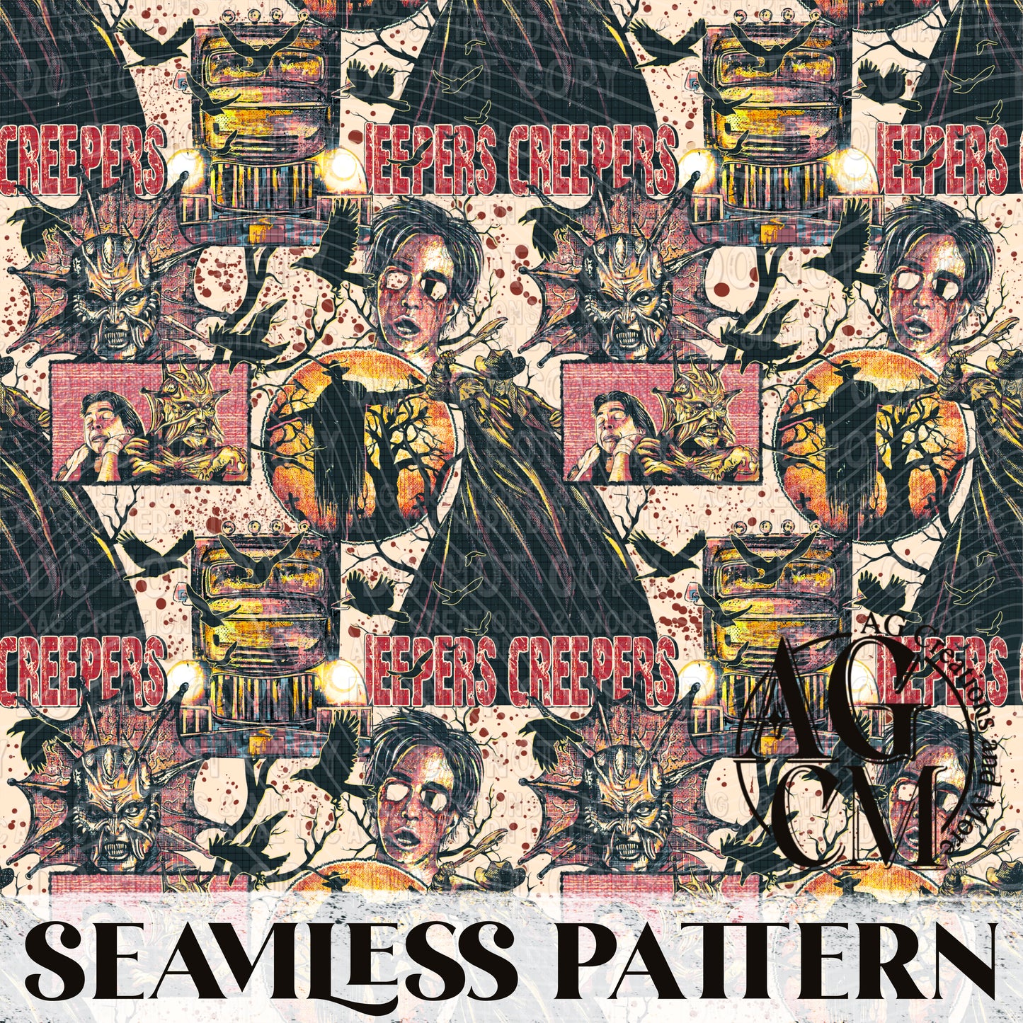 Creepers Seamless Pattern PNG