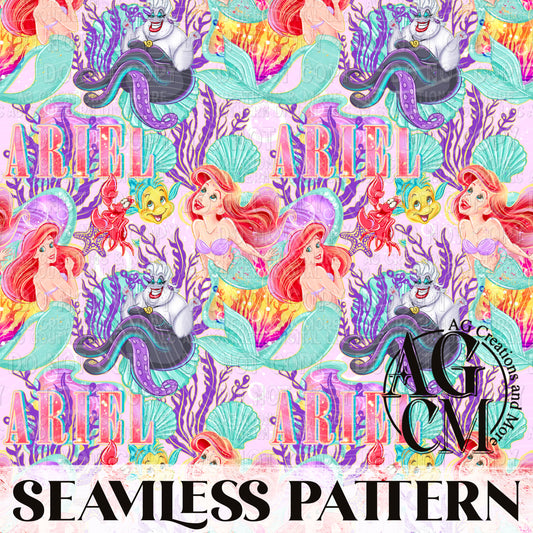 Mermaid Seamless Pattern PNG
