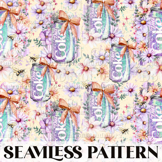 Girly Drink DC Seamless Pattern PNG