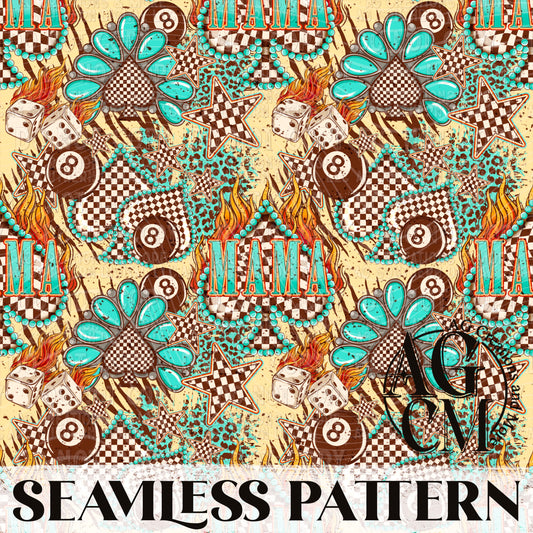 Spades Mama Seamless Pattern PNG