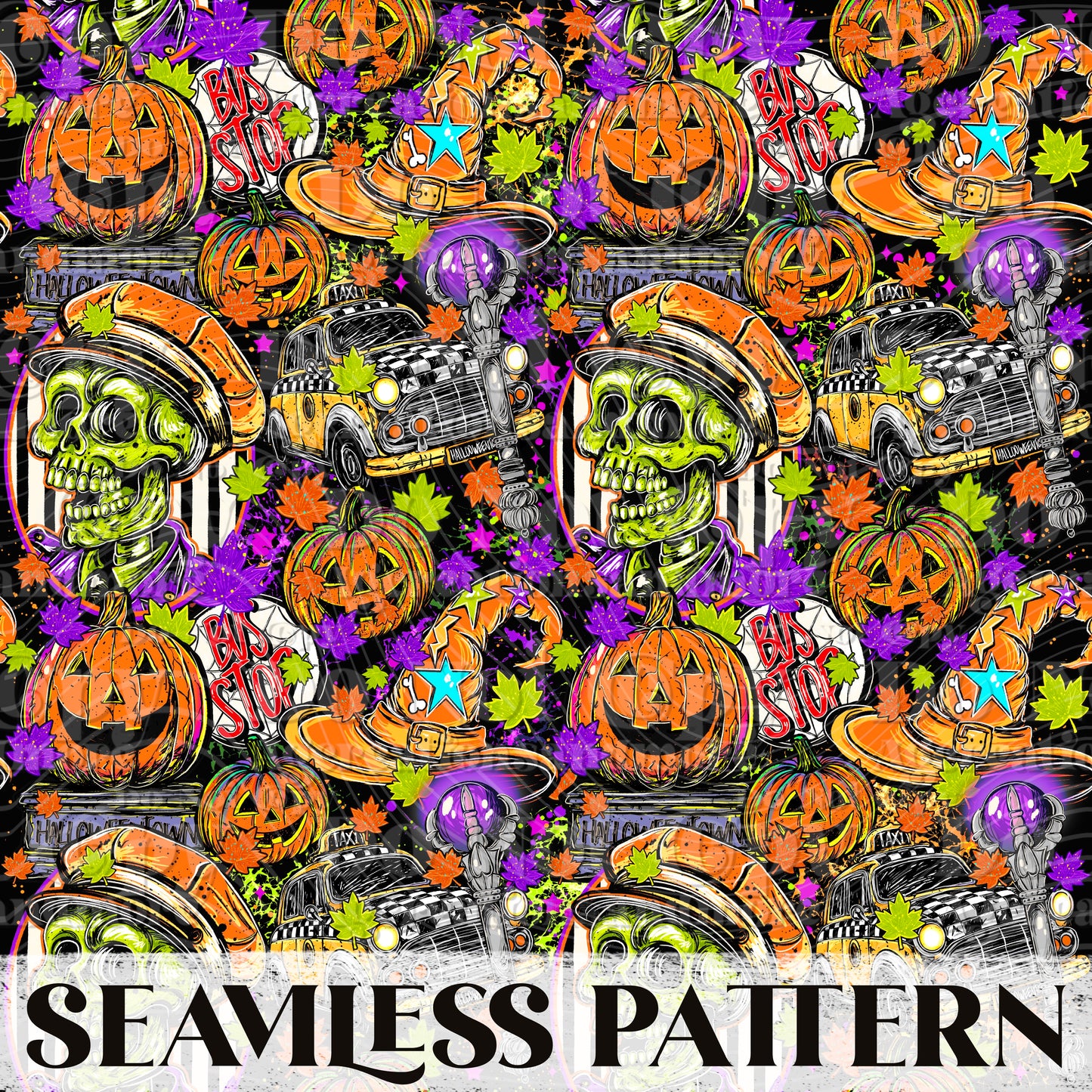 H-town Seamless Pattern PNG