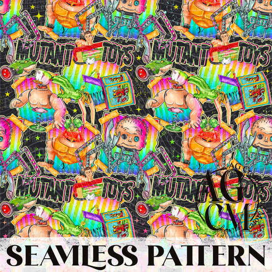 Mutant Toys Seamless Pattern PNG