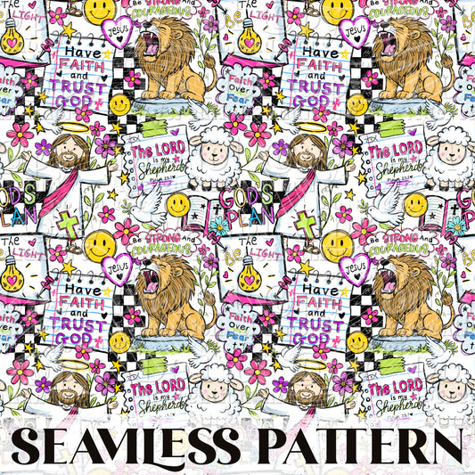 God's Plan Seamless Pattern PNG