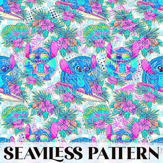 Summer Stitch Seamless Pattern PNG
