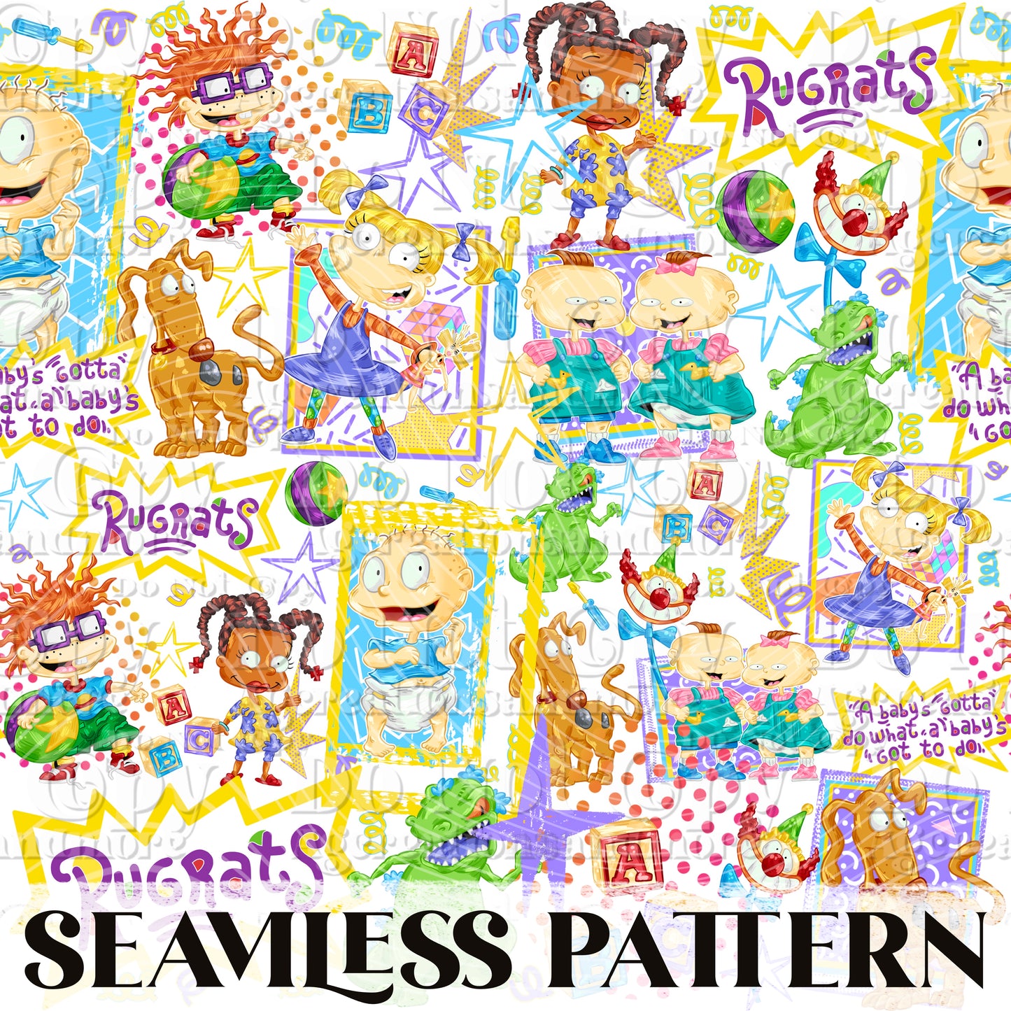 90a Baby's Seamless Pattern PNG